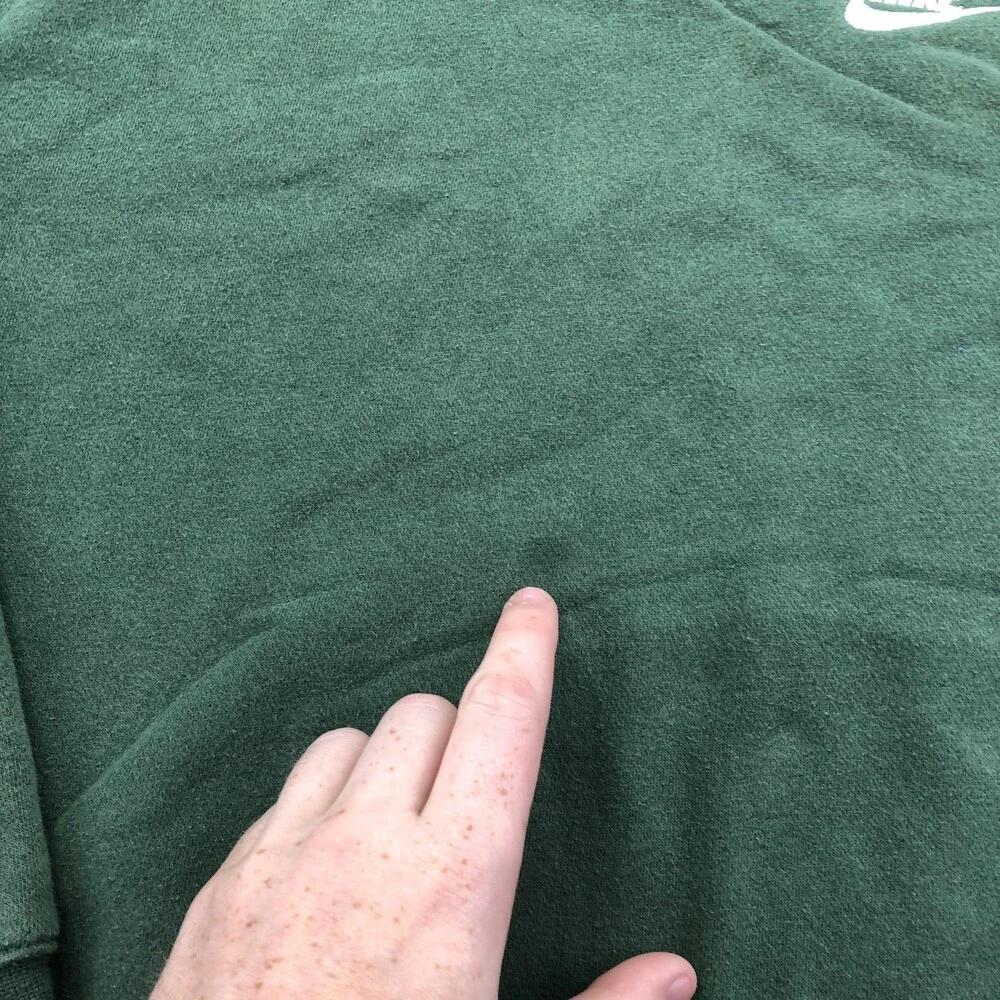 Nike Sweatshirt Mens Small Green Fleece Pullover Crewneck Small Swoosh Logo